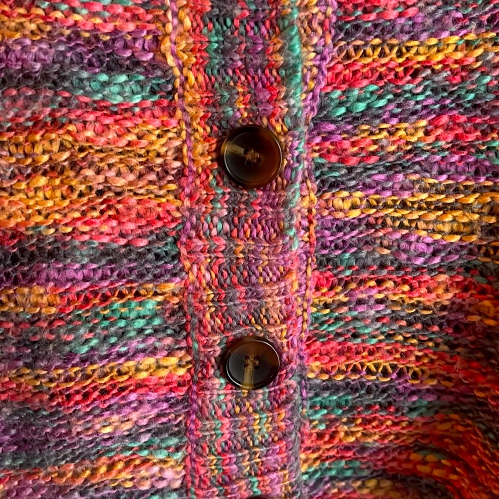 BDG Cropped Multicolor Button-Up Knit Cardigan - Picture 5 of 9